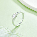 wholesale S925 Sterling Silver with 05ct Square Moissanite Ring for Women Cross-Border Europe and America Live Streaming Wholesale-0-1