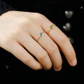 wholesale S925 silver plated 14K gold minimalist design Swiss blue topaz and green peridot ring by Nojesss-0-1