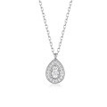 wholesale 925 Sterling Silver Geometric Teardrop Zircon Inlaid Pendant Necklace, Minimalist Ins Style Small and Chic Luxury High-end Feeling for Women-0-4