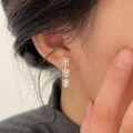 wholesale S925 Sterling Silver Korean Style Floral Tassel Earrings for Women, Fresh and Dainty Best Friend Ear Accessories, New Collection-0-1