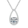 S925 Silver 3-Carat D Color Moissanite Teardrop Necklace Geometric Choker-0-3
