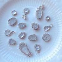 wholesale 925 Sterling Silver Inlaid with Natural Water Foam Jade Gourd Accessories DIY Bracelet Necklace Ornaments Leaf Pi Xiu Color Retention-11# one