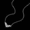 S925 Sterling Silver V-Shape Pearl Necklace with Moissanite Pendant-0-0