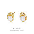 wholesale 925 Silver Freshwater Pearl Earrings for Women, Ins Minimalist Style, Wholesale Available-0-0