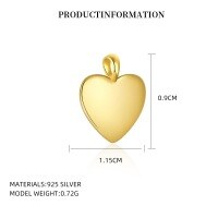 wholesale S925 Sterling Silver Cross-border Hot-sale Women's Pendantdiy-A4379_18K yellow plating_swimming paint_single pendant 925 silver