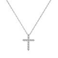 wholesale S925 Sterling Silver Korean Style Ins Cross Pendant Pearl Opal Stone Choker Necklace for Women-0-18