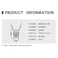 925 Sterling Silver D Color Moissanite Geometric Drop Pendant Necklace-Bull head necklace [White Gold]  925 Silver