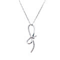 wholesale Silver S999 Maker's Minimalist Ribbon Knot Pendant Necklace, Small and Fresh, Niche Design, High-End Collarbone Chain-0-4