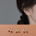 wholesale S925 silver earrings for women, Korean-style small fresh and simple, girly double-headed polished bead ear accessories G9948-0-0