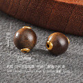 wholesale 925 Sterling Silver Gold-Plated Natural Agarwood Barrel Bead Old-Type Bead Pendant Necklace Extension Chain DIY Jewelry Accessories-0-7