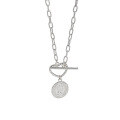 wholesale S925 Sterling Silver 317 Korean Version INS Dongdaemun Retro Elizabeth Portrait Coin Round OT Clasp Necklace for Women-0-4