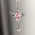wholesale S925 Sterling Silver Sailor Moon Magic Fairy Wand Necklace, Star Scepter Pendant Collarbone Chain Gift for Best Friend-0-3