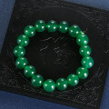 S925 Silver Green Chalcedony 10MM Buddha Bead Ruyi Necklace-0-1