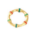 wholesale Gold-plated 925 ancient silver fittings, enamel peace ring, bamboo joint running ring, bead ring, closed ring for DIY bracelet cord weaving-0-4