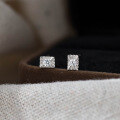 wholesale S925 Sterling Silver Exquisite Ins Niche Design Minimalist Elegance Diamond-Inlaid Rectangle Stud Earrings M06056-0-2