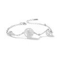 wholesale 925 Sterling Silver Fu Pendant White Shell Coin Bracelet for Women, Chinese Style Fu Character National Trend Ins Niche Luxury Design Bangle-0-4