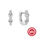 wholesale 925 Sterling Silver with Diamond Accent Chain Style Hoop Earrings, European and American Design-0-6