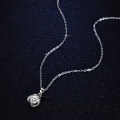 925 Sterling Silver 1ct Moissanite Pendant Necklace, Women's Clover Windmill Design Collarbone Chain-0-0
