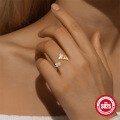 wholesale S925 Sterling Silver Zircon Classic Butterfly Minimalist Open Adjustable Ring Korean Niche Design Index Finger Ring-0-1