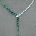 wholesale 925 Silver Gold-Plated Pendant Chain with High-Carbon Diamond, Emerald, and Pear-Shaped Advanced Jewelry for Women, Y-Necklace-0-3