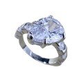 wholesale 925 Silver Ring by Zhuozhifang Jewelry, Fashionable and Luxurious, Set with 10*14mm High Carbon Diamond in a Teardrop Shape, Personalized Design, European and American Style-0-4