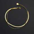 wholesale S925 silver women's Japanese-style minimalist double-layer bracelet elegant multi-layer trendy accessory S2927-0-1