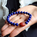wholesale Metal material, original natural Afghan old mine lapis lazuli 8mm imperial blue single circle bracelet-0-2
