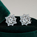 925 Sterling Silver Hip-Hop American Style Moissanite Star Earrings, D Color, Unisex-0-4