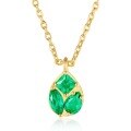 wholesale S925 Sterling Silver Simple Geometric Waterdrop Pendant Lab-Grown Emerald Pendant Collarbone Chain Fashion Trend Wholesale from Manufacturer-0-5