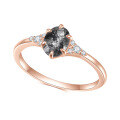 wholesale S925 Sterling Silver Fashion Minimalist Rose Gold Plated Gemstone Ring with Natural Black Rutilated Quartz for Live Streaming Supply-0-4