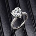 wholesale S925 silver plated with 18k white gold 95mm heart-shaped 35ct moissanite engagement ring for women-0-3