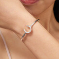 wholesale S925 Sterling Silver Cross-Border Best-Selling Adjustable Horseshoe Series Open Bangle Bracelet Women's Jewelry Source Factory-0-6