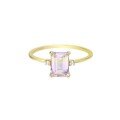 wholesale 925 Silver Octagonal Rectangle Amethyst Citrine Ring for Women, Minimalist Geometric Style Plated with 14K Gold Wholesale-0-4