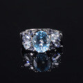 wholesale S925 silver natural topaz ring open ring light luxury high-end gemstone ring-0-0