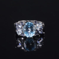 wholesale S925 silver natural topaz ring open ring light luxury high-end gemstone ring-Natural Topaz Ring>Adjustable Opening