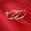 wholesale 999 Sterling Silver Baby Children's Smart and Clever Bracelet with Bells for Newborn Unisex Foot Bangle Kids Jewelry-0-3