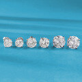 wholesale S925 Sterling Silver AliExpress Cross-Border Classic 1-Carat Round Stud Earrings Fashion Statement-0-0