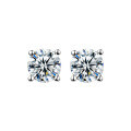 wholesale 925 Sterling Silver Four-Prong Zircon Stud Earrings for Men, Personalized Hip-Hop Ear Cartilage Earrings for Women, High-End Super Sparkling Ear Accessories-0-4