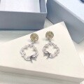 wholesale Metal material super fairy light luxury temperament small and advanced flower garden pearl earrings Seiko swallow ear studs for women, TikTok live-0-2