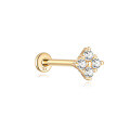 wholesale 14K Gold Flat Back Helix Ear Stud with Diamond Moon Flower-0-22