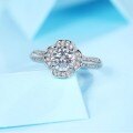 925 Sterling Silver Moissanite Bridal Bouquet Ring, Fashion Luxury Jewelry-0-2