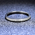 925 Silver Moissanite Single Row Crown-Style Solitaire Ring-0-1