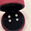 wholesale S925 sterling silver overall elegant and lightweight snowflake stylish and versatile earrings for women's daily wear and commuting-0-1