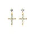 wholesale S925 Sterling Silver D Color VVS1 Moissanite Cross Earrings Wholesale, European and American Hip Hop Style Moissanite Earrings Wholesale-0-6