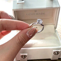 wholesale S925 Silver Twisted Round Engagement Ring by Zhuozhifan Jewelry, Birthday Gift for Girlfriend, Drop Shipping-R076 White No. 10