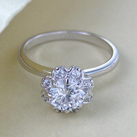 wholesale 925 Silver Luxury Round Package High Carbon Diamond Ring Wholesale 1 Carat Meant to Be Diamond Ring Simulated Diamond Ring Live Broadcast Drop Shipping-R1384 No.7