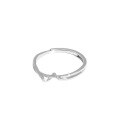 wholesale S925 Sterling Silver Minimalist Adjustable Open Knuckle Ring with Möbius Twist Design, Korean Version INS Style-0-4