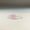 wholesale S925 Sterling Silver Small Fresh Ins Style Four-Claw Light Luxury High-End Pink Diamond Ring Cute Series-0-1