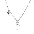 wholesale S925 Sterling Silver Retro Creative Crown Cross Necklace Trendy Fashion Minimalist Design Sense Choker for Women-0-4