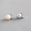 wholesale S925 Sterling Silver Versatile and Minimalist Natural Freshwater Pearl Ear Studs Earrings for Women-0-0